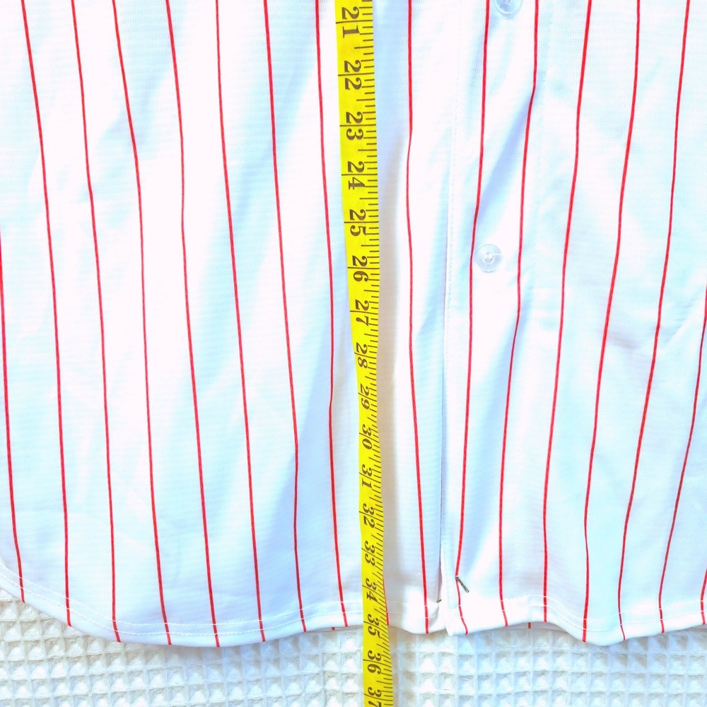 Nike MLB Jersey B.Marsh #16 Philadelphia Phillies Men XXXXL White Red Pinstripe - Picture 11 of 11